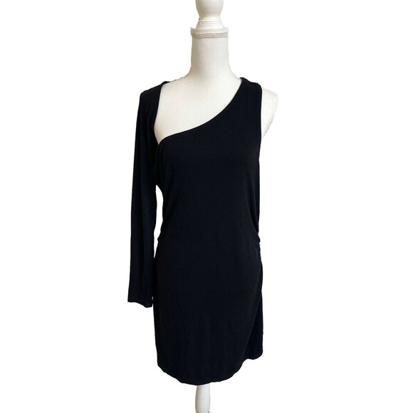 Free People Women's XL Beach Nyla Black Mini Dress One Shoulder - Picture 5 of 11